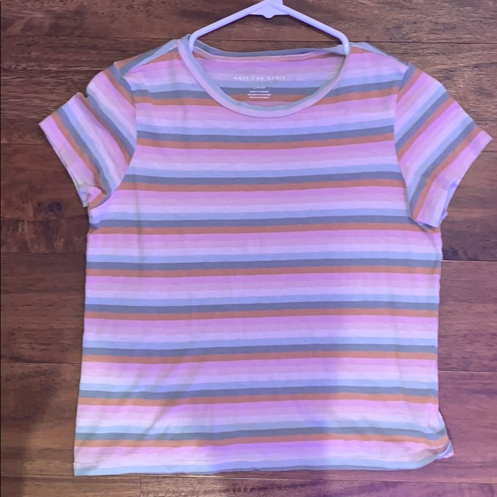 AE STRIPPED CROP TOP